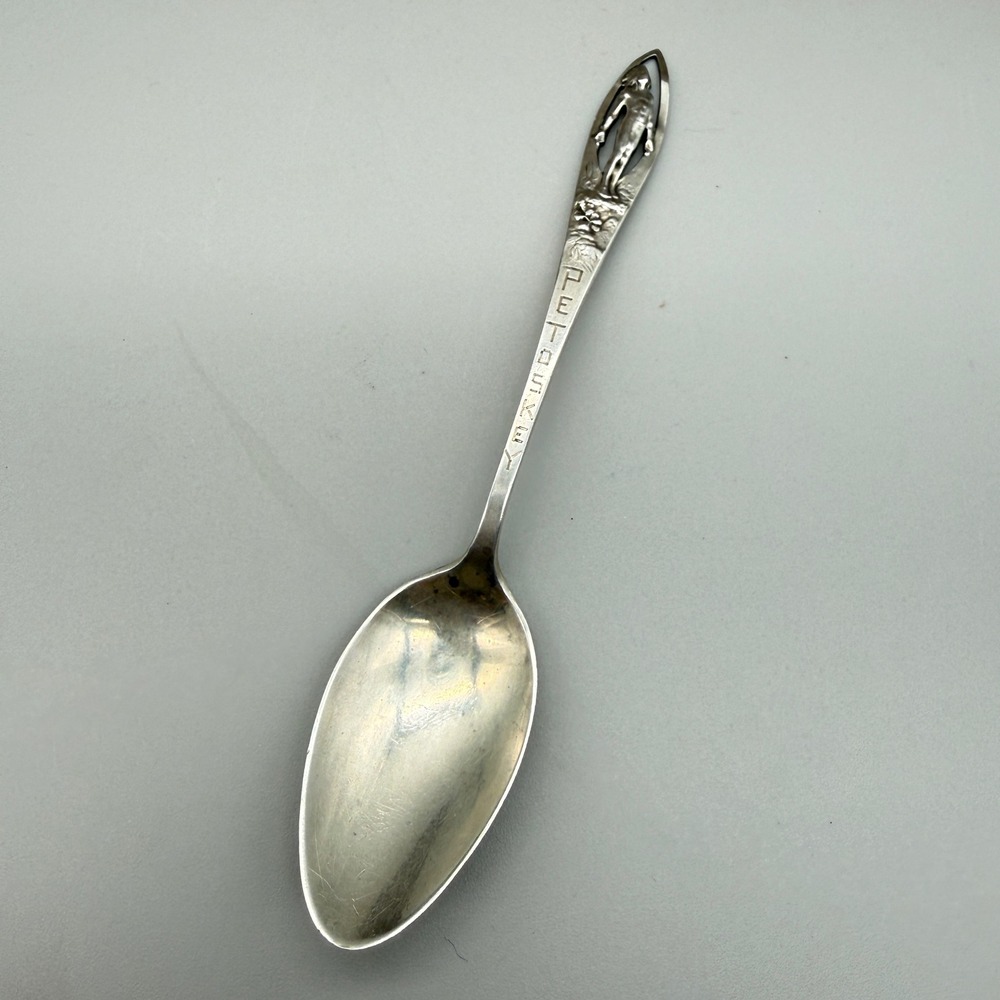 Antique 1922 Petoskey Michigan Sterling Silver Souvenir Spoon Native American